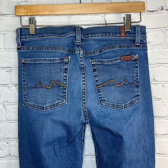 7 for All Mankind Women’s  Skinny Distressed Jeans Denim  size 28 - Picture 6 of 11
